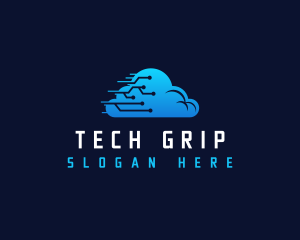 Cloud Tech Circuit logo design