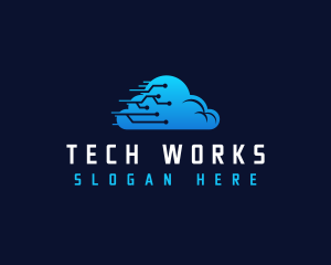 Cloud Tech Circuit logo design