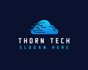 Cloud Tech Circuit logo design