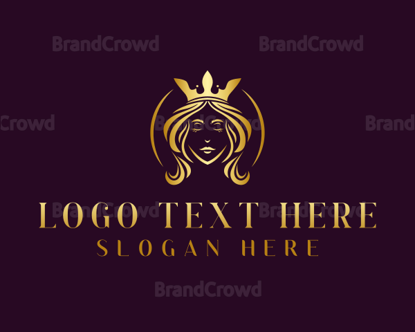 Crown Woman Beauty Logo