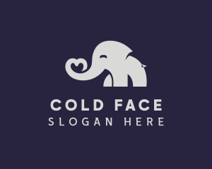 Curious - Elephant Zoo Heart logo design