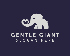 Elephant Zoo Heart logo design