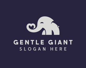 Elephant - Elephant Zoo Heart logo design