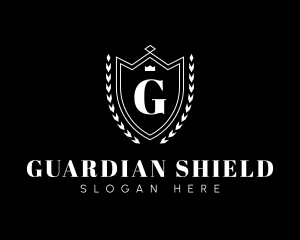 Shield - Crown Shield Emblem logo design