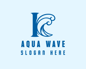 Letter Waves Surfing logo design