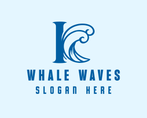 Letter Waves Surfing logo design