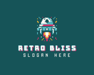 Nostalgia - Gaming Spaceship Pixel logo design