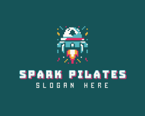 Game Console - Gaming Spaceship Pixel logo design