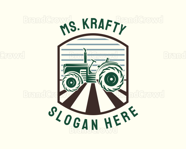 Retro Farm Tractor Logo