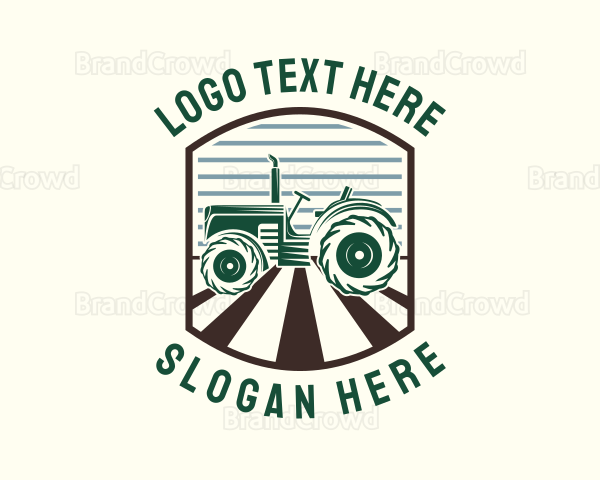 Retro Farm Tractor Logo