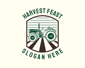 Retro Farm Tractor logo design