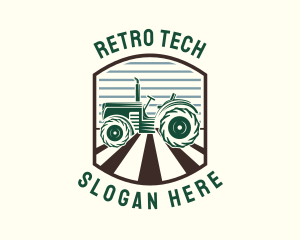 Retro Farm Tractor logo design