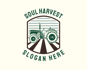 Retro Farm Tractor logo design