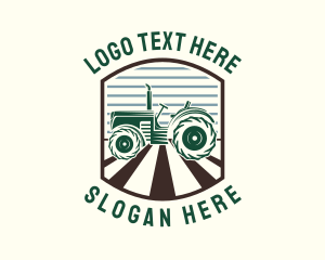 Harvest - Retro Farm Tractor logo design