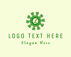 Vegan - Nature Flower Spa logo design