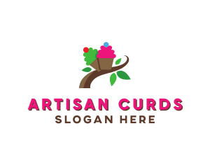 Organic Cupcake Dessert  logo design