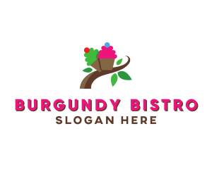 Organic Cupcake Dessert  logo design