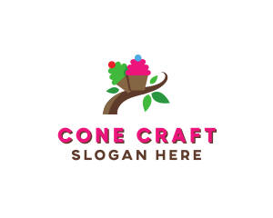 Organic Cupcake Dessert  logo design