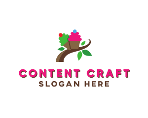 Organic Cupcake Dessert  logo design