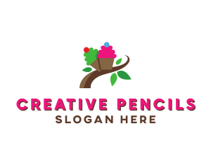 Organic Cupcake Dessert  logo design