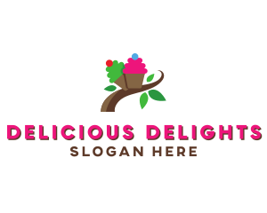 Organic Cupcake Dessert  logo design