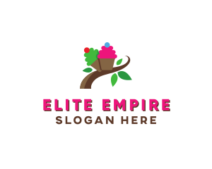 Organic Cupcake Dessert  logo design