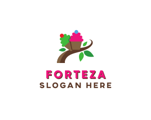 Organic Cupcake Dessert  logo design