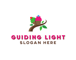 Organic Cupcake Dessert  logo design