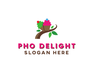 Organic Cupcake Dessert  logo design