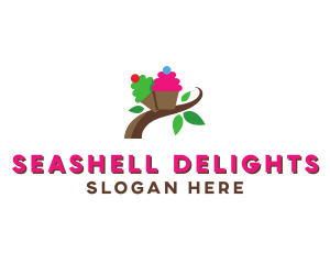 Organic Cupcake Dessert  logo design