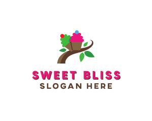 Organic Cupcake Dessert  logo design