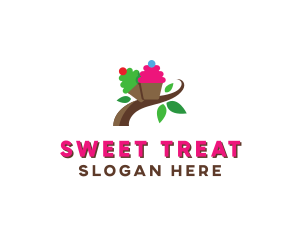 Organic Cupcake Dessert  logo design