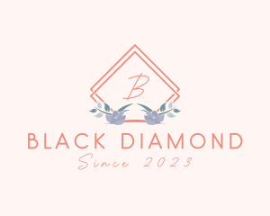 Natural Flower Badge Diamond logo design