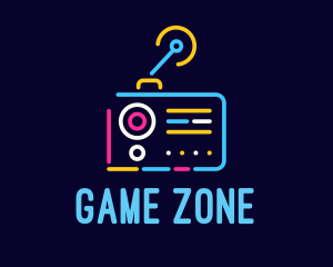 Player - Neon Analog Radio logo design