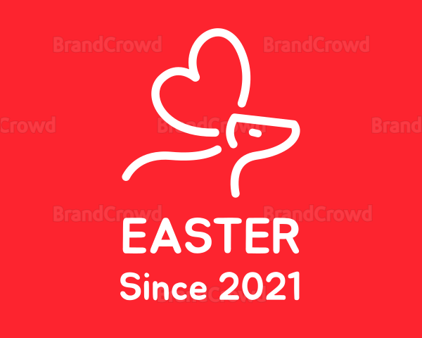 Moose Heart Line Art Logo