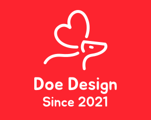 Doe - Moose Heart Line Art logo design