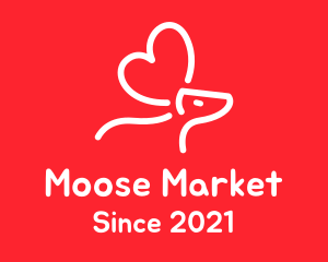 Moose Heart Line Art logo design