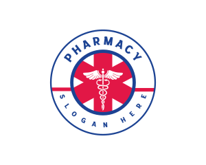 Medical Pharmacy Caduceus logo design