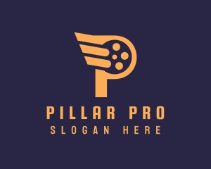 Letter P Wing Film logo design