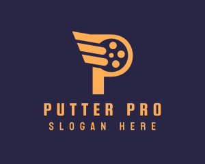 Letter P Wing Film logo design