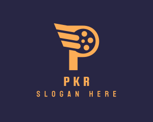 Letter P Wing Film logo design