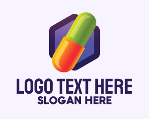 Hexagon Medication Pill Logo