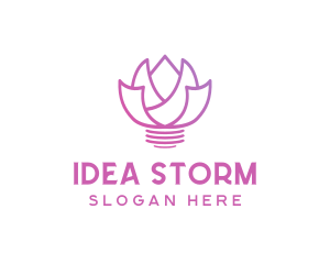 Floral Light Bulb logo design