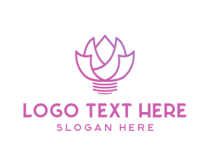 Idea - Floral Light Bulb logo design