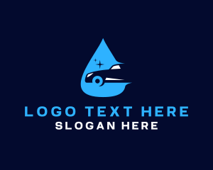 Supercar - Car Wash Cleaning Droplet logo design