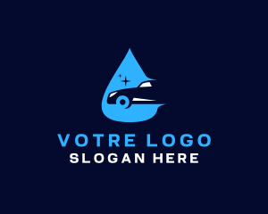 Transport - Car Wash Cleaning Droplet logo design