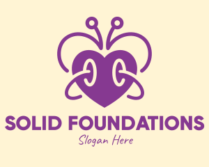 Herbal Products - Purple Butterfly Heart logo design