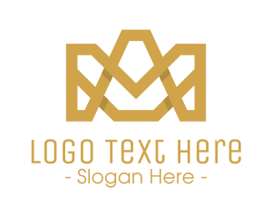 Gold Crown - Modern Stroke Crown logo design