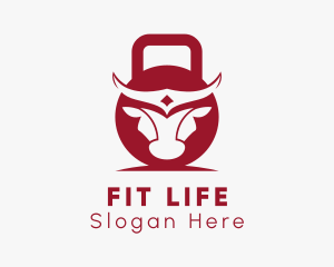 Bull Fitness Kettlebell logo design