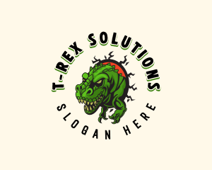 Tyranosaurus Rex Dinosaur logo design